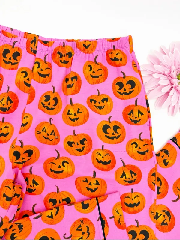 BedHead PJs Jolly Jack-O-Lantern Long Sleeve Classic Stretch Jersey Pajama Set - Image 13