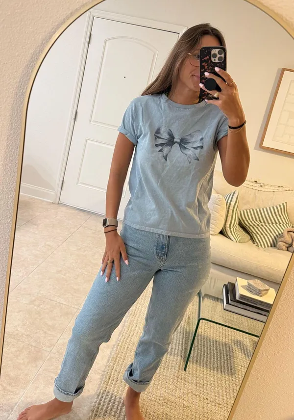 Anthropologie Bow Slim Tee - Image 2