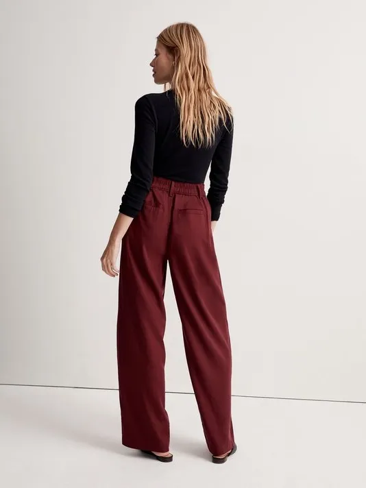 MADEWELL The Neale Straight-Leg Pant in Drapeweave in Cabernet Size 6 - Image 3
