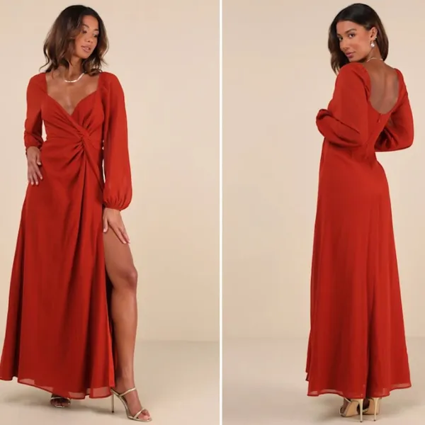 LULU's Elegant Sophisticated Romantic Flowy Bridesmaid Maid of Honor Wedding - Image 4