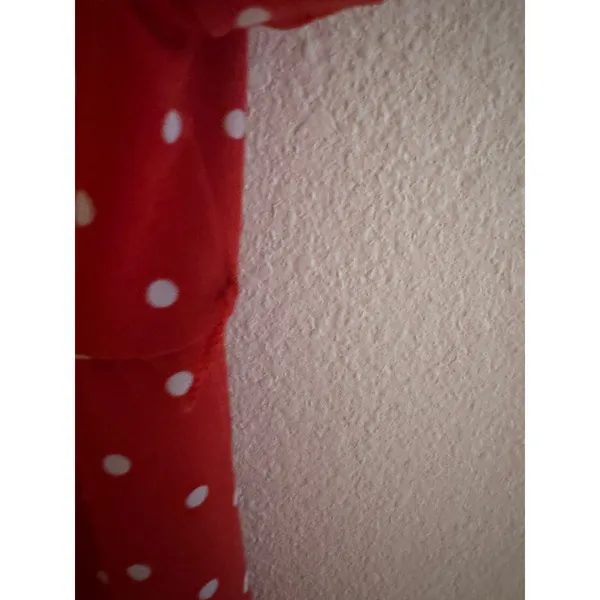 No Boundaries Red Polka Dot Faux Wrap Dress Cherry Tomato Stretch Large‎ 11/13 - Image 5