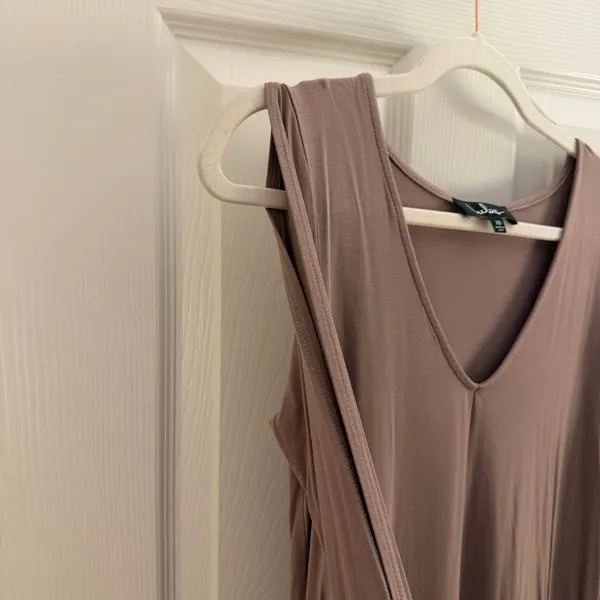 Lulus Glory of Love Taupe Cold Shoulder Shift Dress Extra Small - Image 6