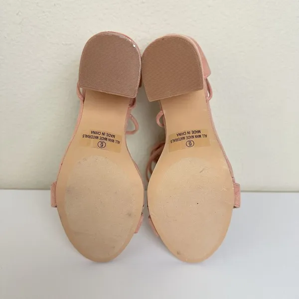 Lulu's‎ Kaira Peach Suede Lace-Up Heels Casual Formal Prom Barbie Womens Size 6 - Image 11