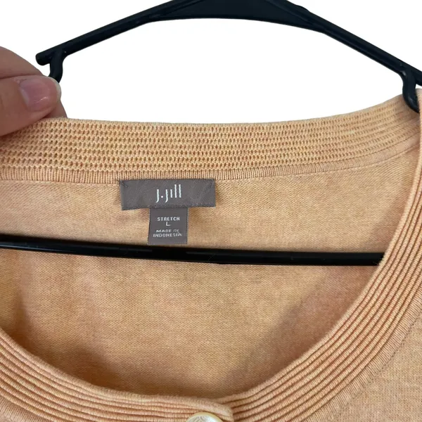 J. Jill Women's Size Large Light‎ Orange Button Cardigan Sweater - Image 4