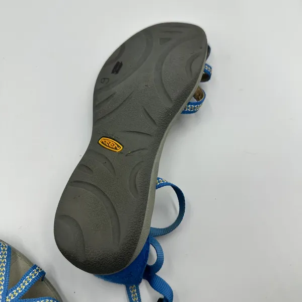 Keen Emerald City Strappy Sandals Blue Yellow Woven Ankle Strap Womens 8 - Image 10