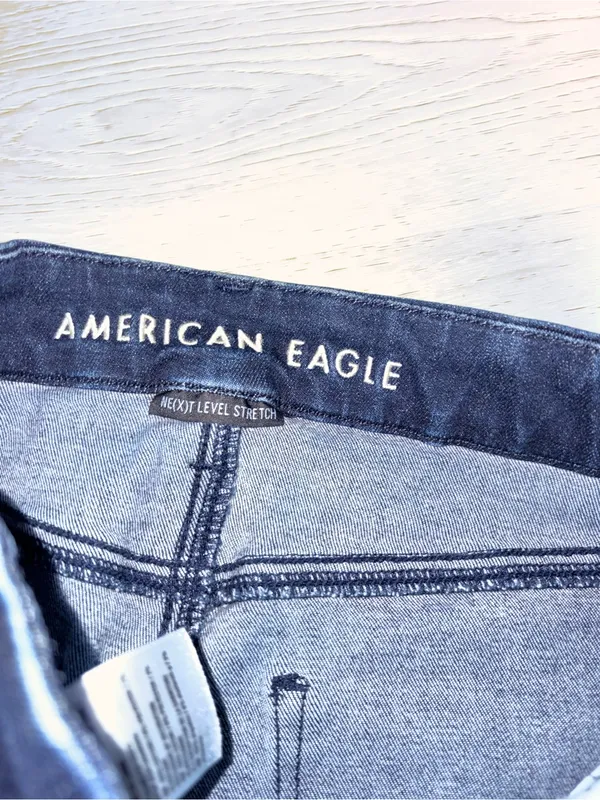 American Eagle Outfitters curvy high rise Dark Wash Ripped Skinny Jeggings - Image 3