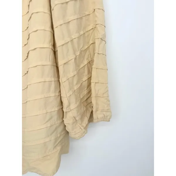 Tory Burch Womens 100% Silk Maize‎ Yellow Tiered Blouse Top Size 6 Career Staple - Image 3