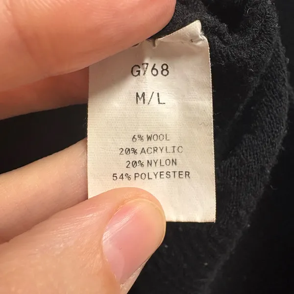 Kerisma Black Wool Blend Sweater Size Large/XL - Image 3