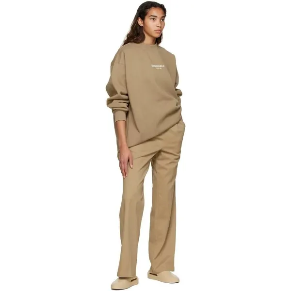 Womens FEAR OF GOD ESSENTIALS Tan Cotton Sweatshirt Size: XL NWT - Image 4