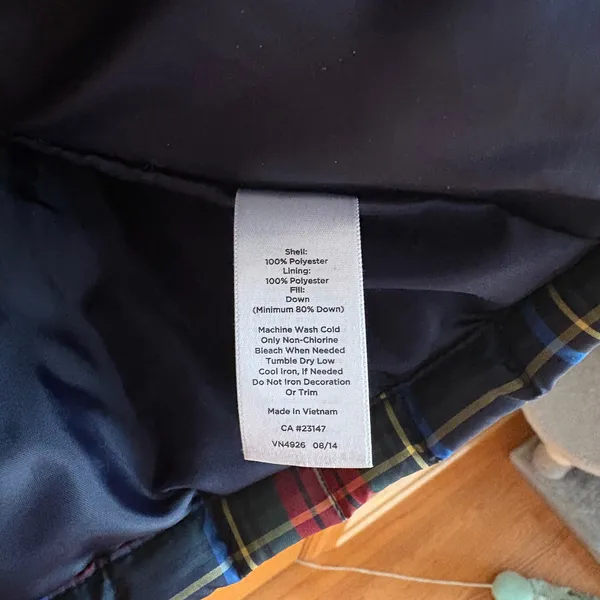 Talbots Puffer Vest Women Small Multicolor Plaid Down‎ Fill Quilted Zip Front - Image 6