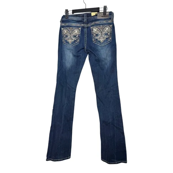 Grace in LA Embellished Pocket Bootcut Dark Wash Jeans Size 26 NEW with Tags - Image 2