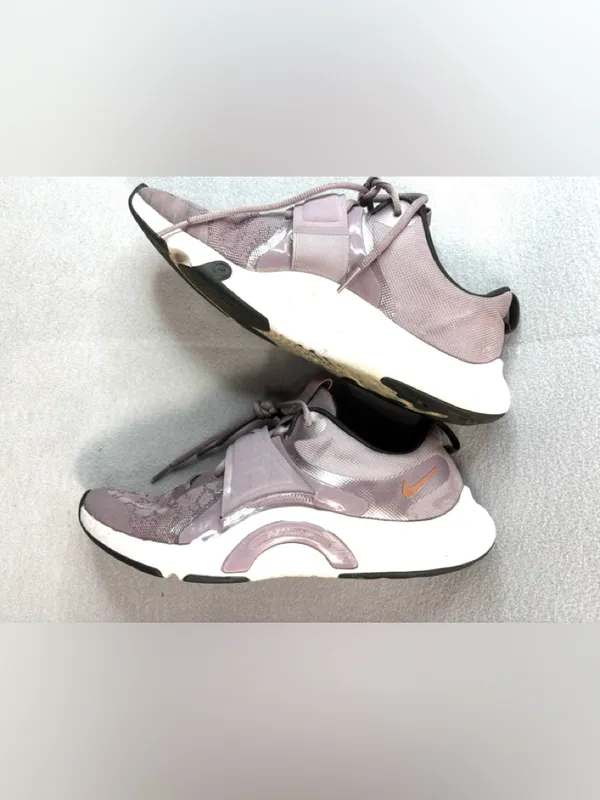 Nike Crew 10 Women's Mauve Cross-Training Sneakers w Rose Gold Swoosh - Image 2