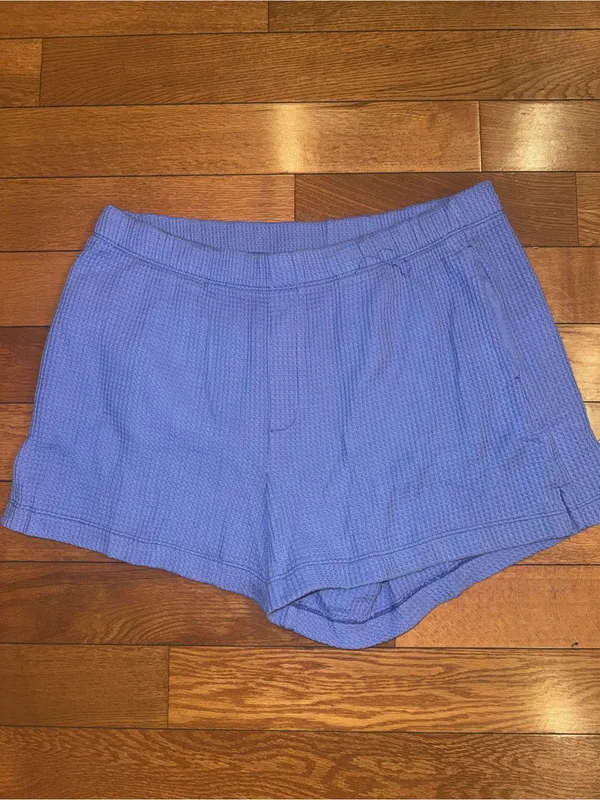 Aerie Waffle Knit Lounge Shorts | Soft Blue-Purple | Size XL - Image 2