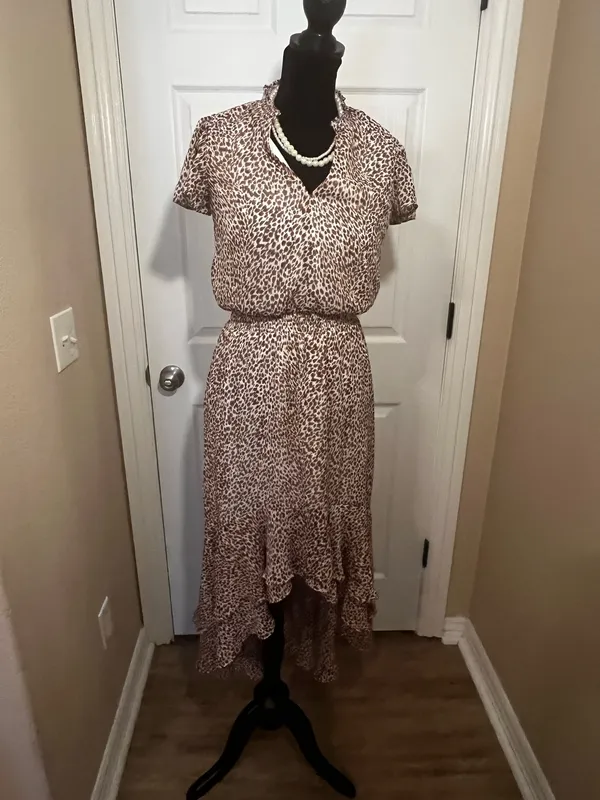 Leopard print midi dress Brown Size XS - Image 8