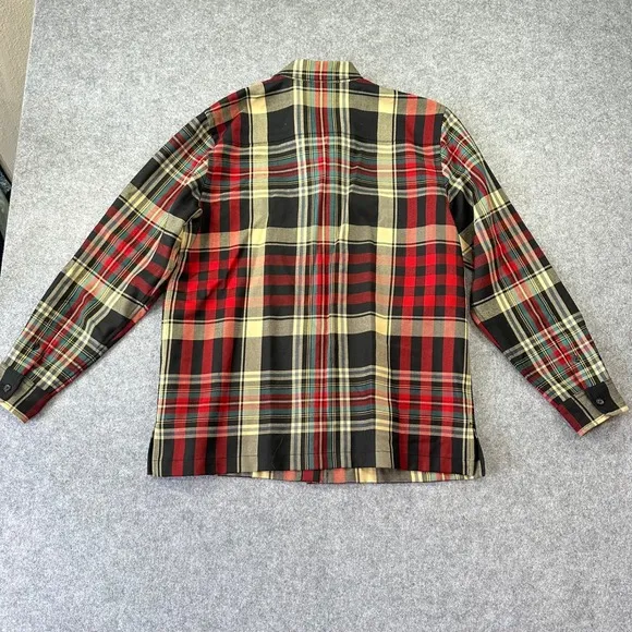 Lauren‎ Ralph Lauren Women's Wool Plaid Button Down Shirt Red Black LRL Logo - Image 9