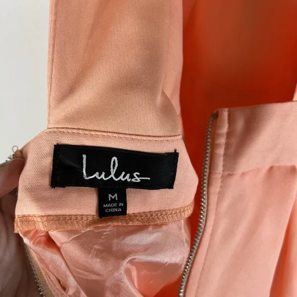 Lulus Dress Rehearsal Coral Skater Fit & Flare Mini Dress‎ Women's Medium Tiered - Image 11