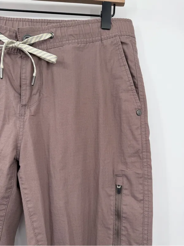 Vuori Ripstop Pants Women Medium Brown Organic Cotton Hiking Drawstring VW401 - Image 5