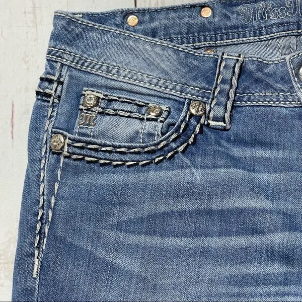 Miss Me Loose Saddle Stitching Bootcut Jeans - Image 6