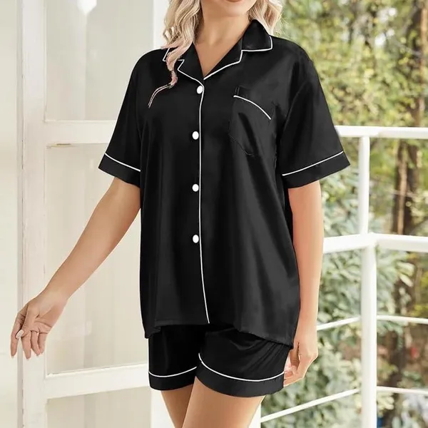 NWOT Matching Black silk ruffle pajama set sz s #loungewear #sleepwear - Image 5