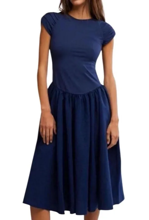 Free People Afternoon Elegance Midi Dress Blue Size Medium NWOT - Image 5