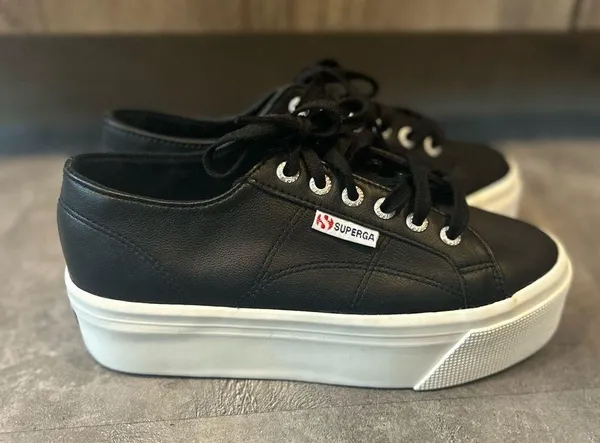 Superga 2790 Napa Platform Leather Sneakers Size 37 US 6.5 NEW - Image 2
