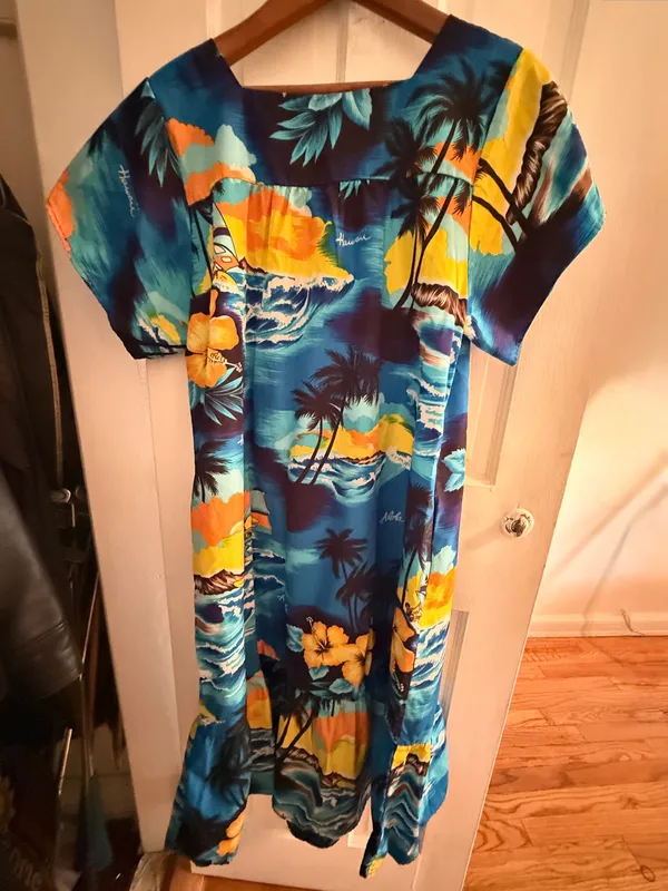 Hawaiian Mumu Blue Size one size - Image 3