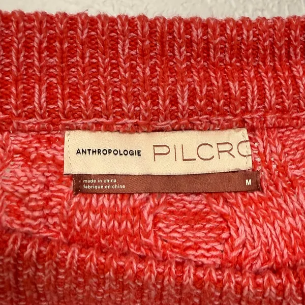 Pilcro Anthropologie Jasmine Cable Knit Oversized Tunic Sweater Size Medium - Image 4