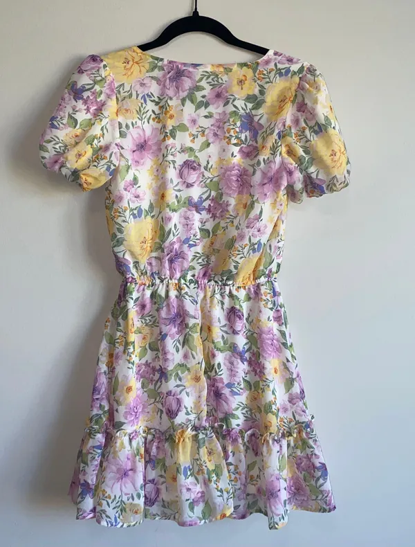Crystal Doll Floral Flowy Puffed Sleeve Dress - Image 8