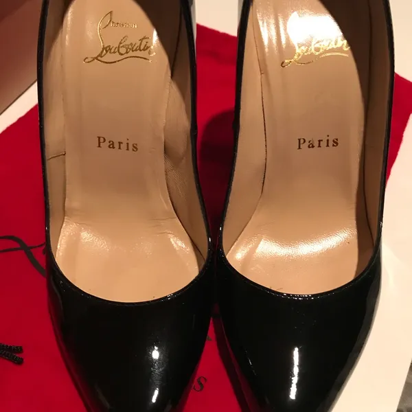 Christian Louboutin black patent leather shoes. - Image 4