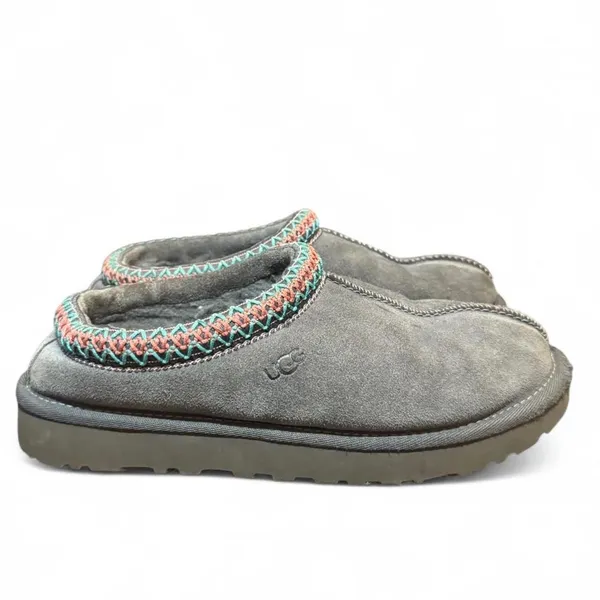 UGG Tasman Slippers Women’s Size 7 Gray Suede Shearling Lined Slip On Casual - Image 2