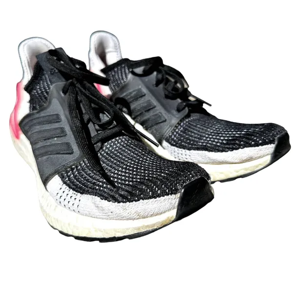 Adidas Ultraboost 19 Running Shoes Athletic Active Knitted Pink Black White 11 - Image 2