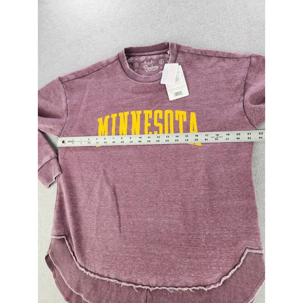 Women's SMALL Pressbox Minnesota Golden Gophers Vintage Wash Pullover Sweatshirt - Image 9