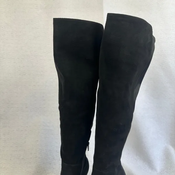 Zigisoho Black Suede Over The Knee Wedge Boots‎ Womens 6 Streetwear - Image 3