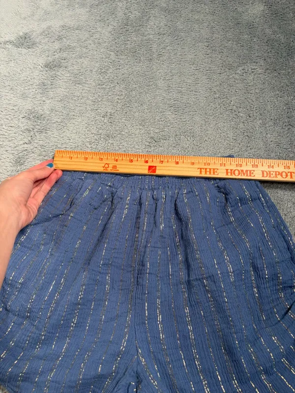 Aerie Women’s Blue Stripe Casual Elastic-Waist Shorts small - Image 13