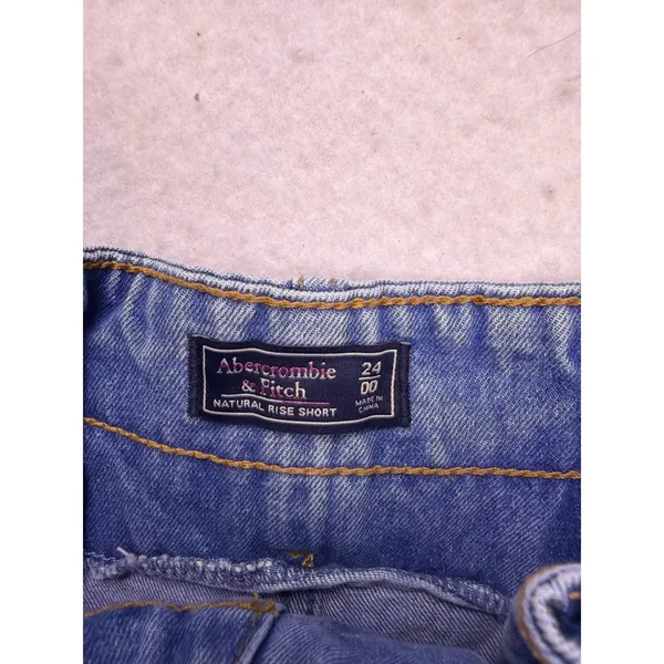 Abercrombie & Fitch Natural Rise Short Women 24 00 Blue Paperbag Denim Summer - Image 2