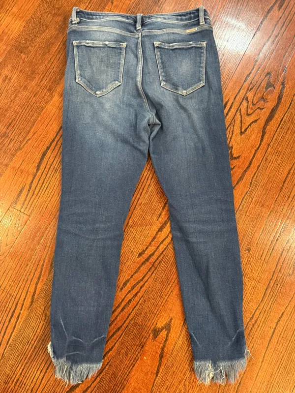 KanCan Women's Dark Blue Distressed cropped Skinny Jeans with Frayed Hems Sz 30 - Image 2