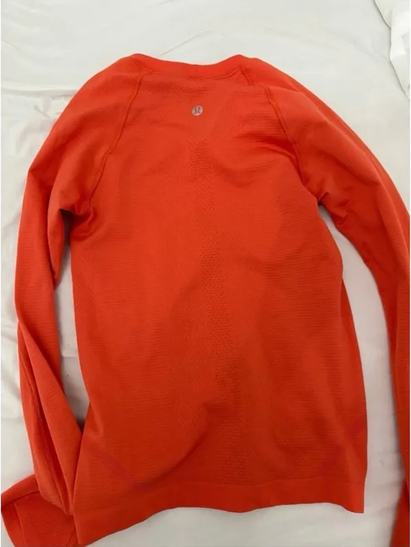 Orange Lululemon Swiftly Tech Long Sleeve - Image 2