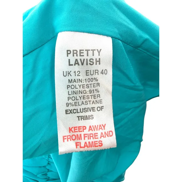 Pretty‎ Lavish Matilda Ruched Strapless Midi Dress Turquoise Blue Guest 8 NEW - Image 7
