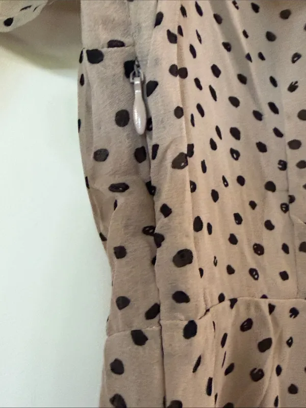 Hayden Beige Midi Dress with Black Polka Dots - Image 7