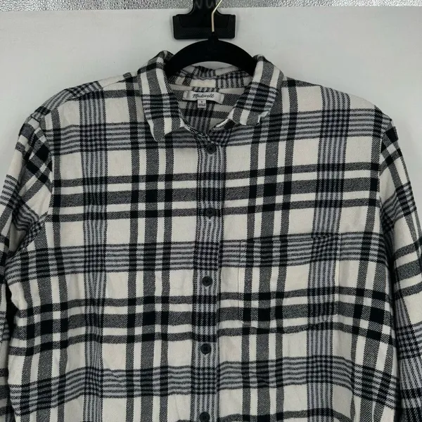 Madewell‎ Flannel Oversized Ex-Boyfriend Shirt Romana Plaid Small Button Down - Image 6