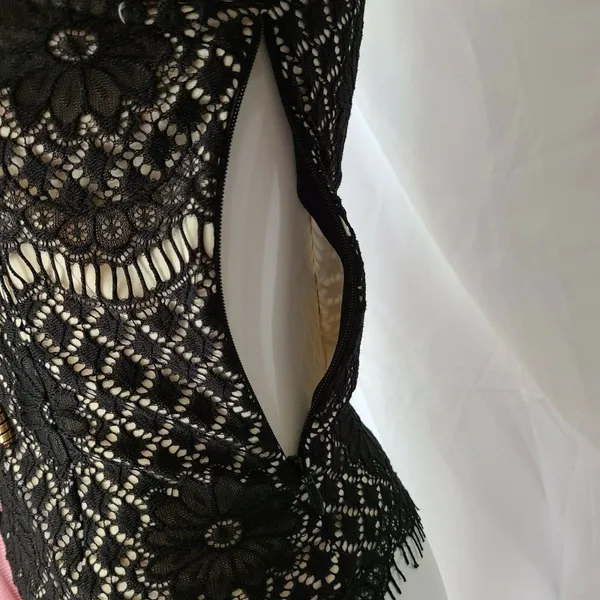 Soieblu Black Lace Whimsigoth Gothic Side Zip Y2K Coquette Grunge‎ Small - Image 4