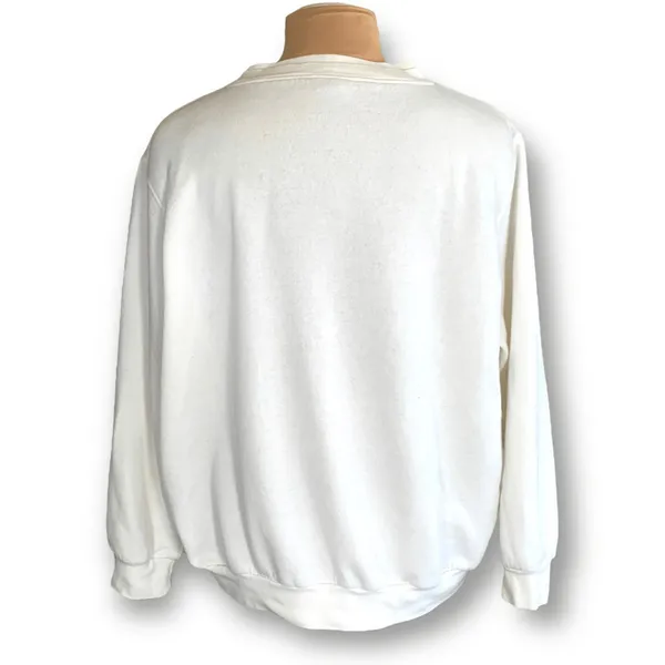 Vintage Cream Embroidered Lighthouse Sweatshirt Large Petite LP Cozy‎ Cottage - Image 6