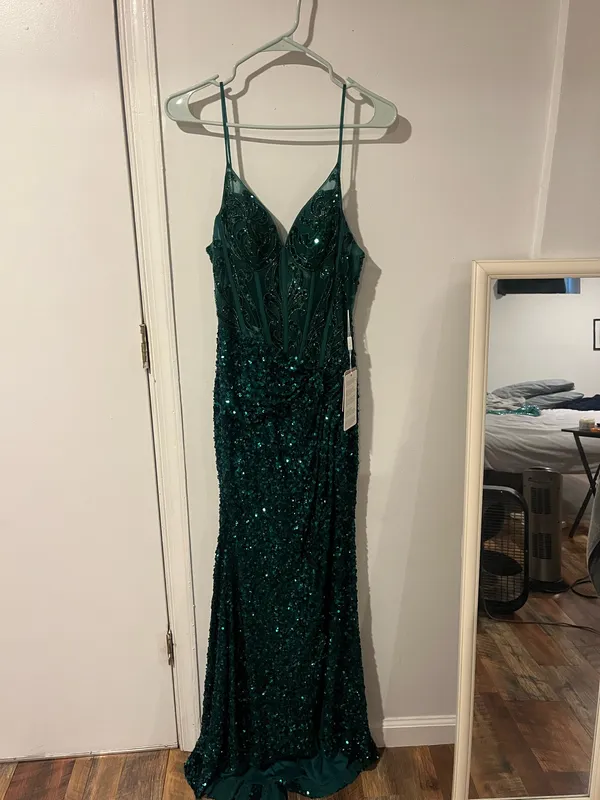 Prom Dress Stacees Green Size 2 - Image 6