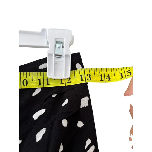 Abercrombie & Fitch Wrap Midi Skirt Black White Polka Dot XS Side Slit Women - Image 5