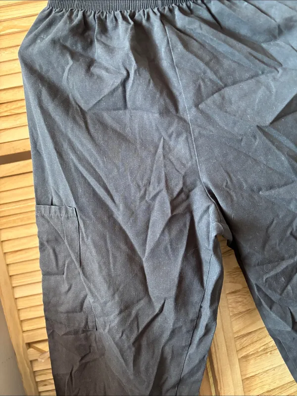 Ladies, white swan, scrub, slacks extra small Black Size XS - Image 2