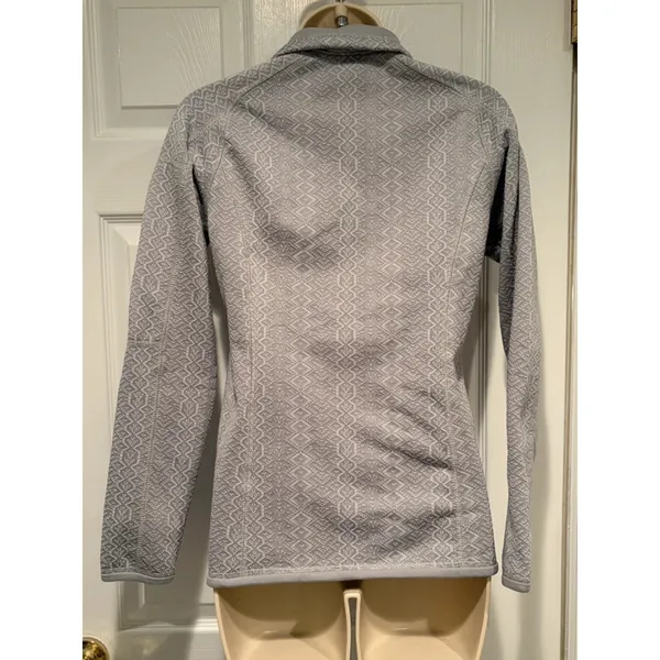 Patagonia Women Gray 1/4 Zip Fleece Pullover Geometric Diamond Knit XS 25618 - Image 4