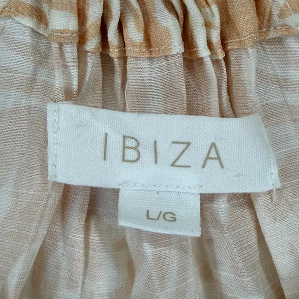 Ibiza Womens Peach Cream Floral Sunburst Braided Strap Maxi Dress Large RN103658 - Image 2