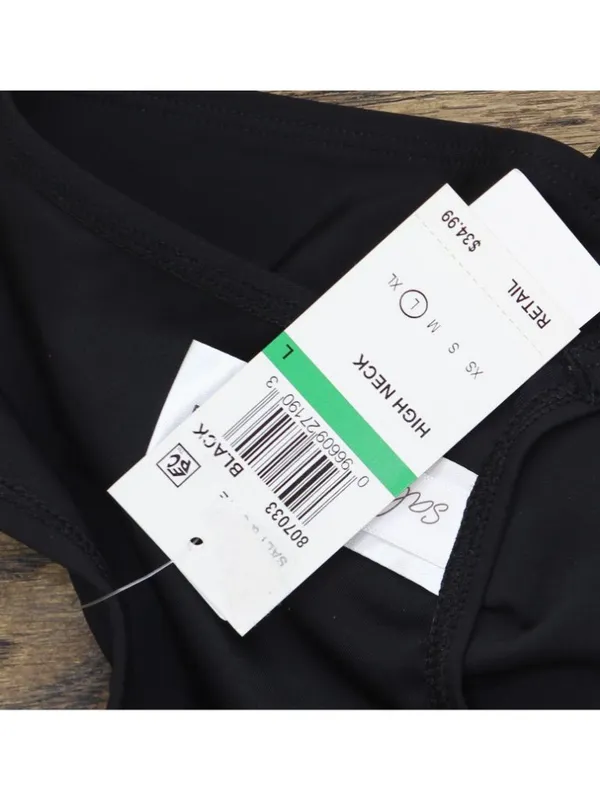 NWT Salt + Cove Juniors Studded Cropped Tankini Swim Top 807033 Black L - Image 5