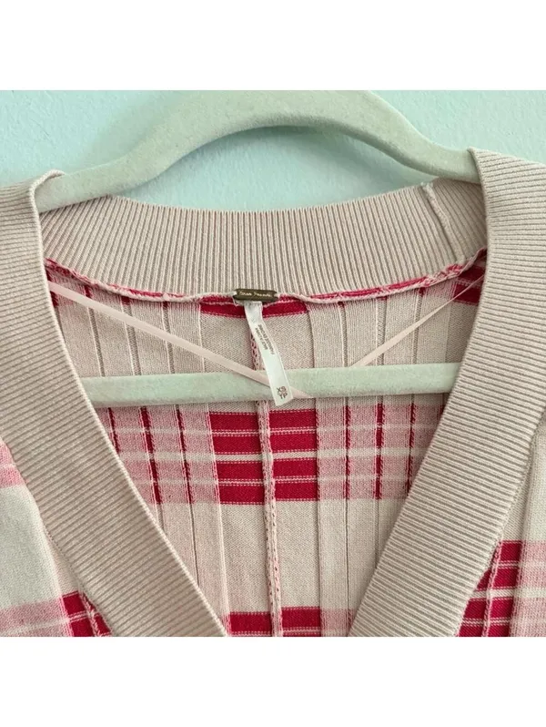 Free People Lewis Plaid Knit Romper - Image 4