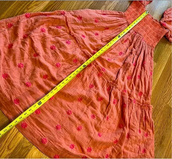 Free People Dahlia Embroidered Maxi Dress in Melon - Image 6